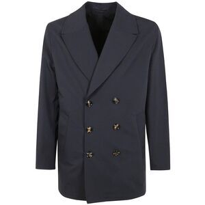 KIRED Men's Double-Breasted Trench Coat Men BLUE Outerwear